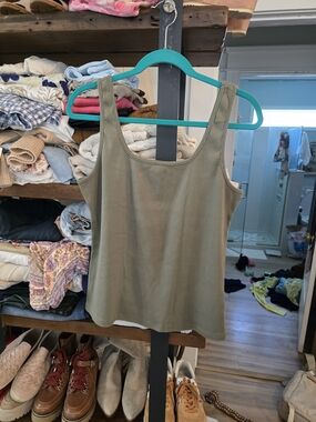 Anthropologie Olive Ribbed Tank Top